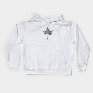 Black and white autum leaf Kids Hoodie